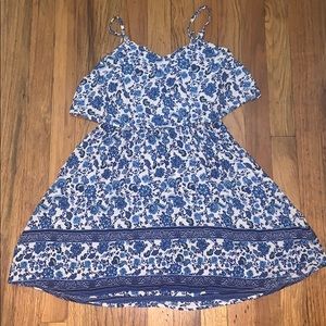 Blue and White floral printed dress